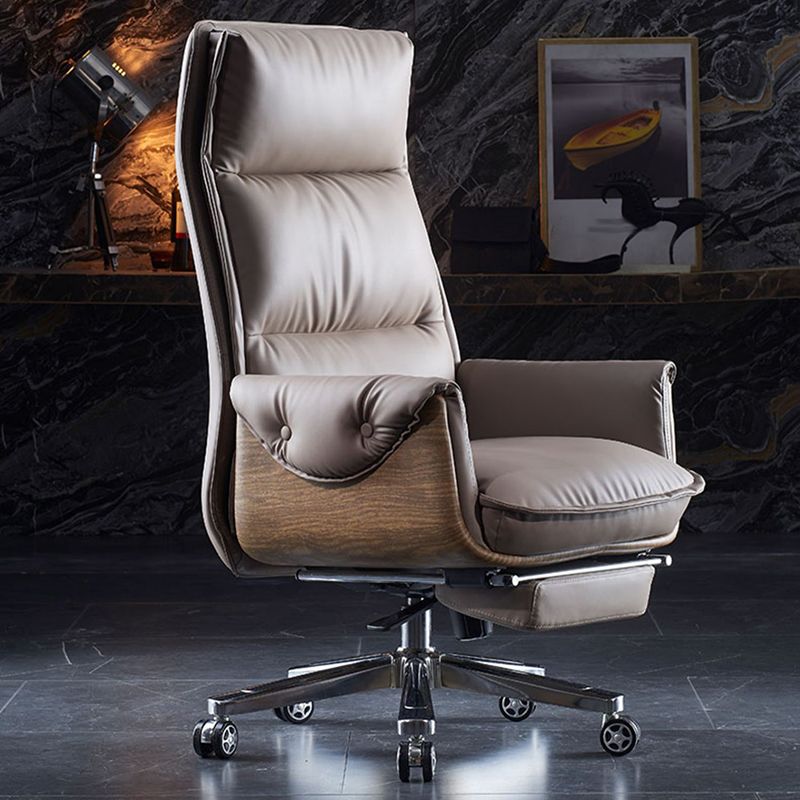 Modern Slide Office Chair Leather Armless Adjustable Seat Height Chair with Wheels