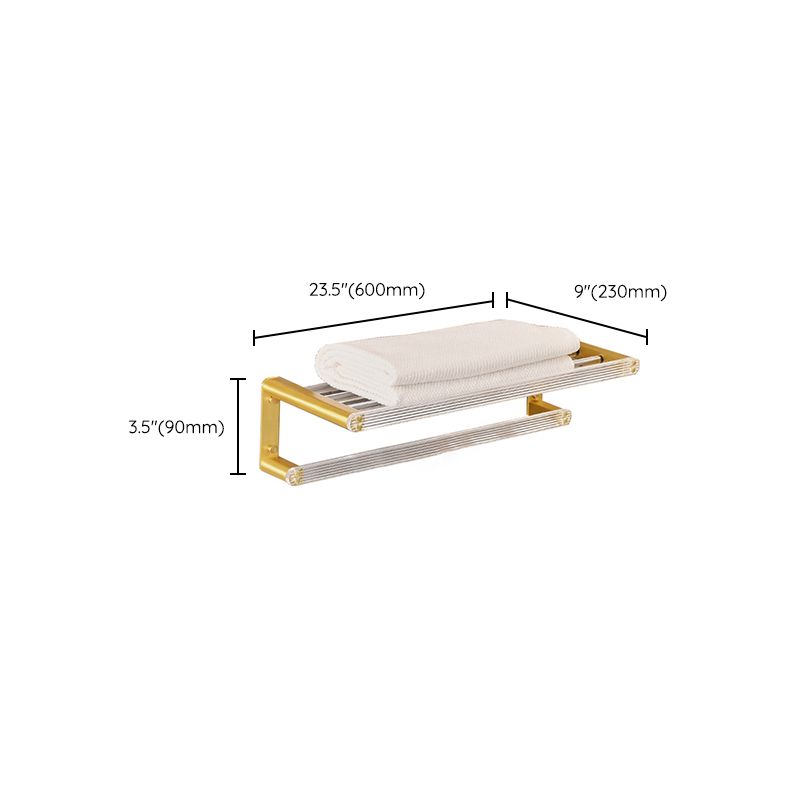 Metal and Acrylic Bathroom Accessory as Individual or as a Set in Gold