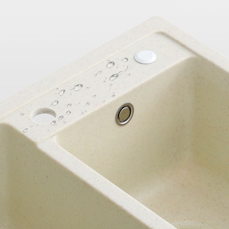 Contemporary Quartz Kitchen Sink Rectangle Shape Kitchen Sink with Double Sinks