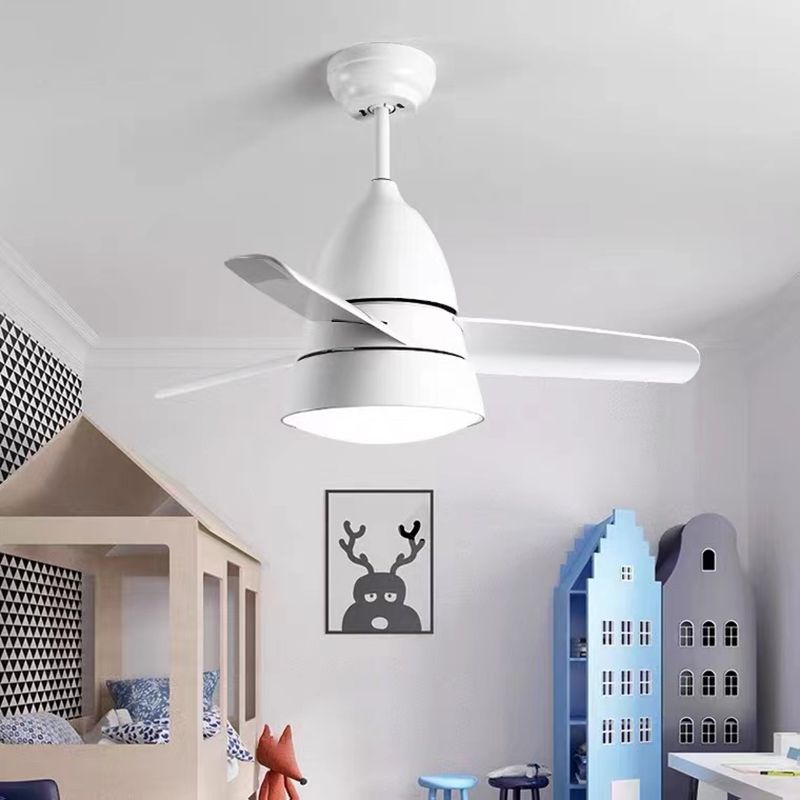 Modern Simple Ceiling Fan Lamp Cone Shape LED Ceiling Fan Light for Bedroom