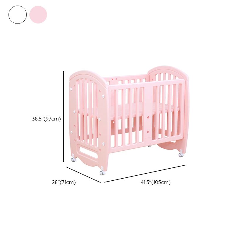 Adjustable Height Movable Crib Modern Plastic 4-In-1 Convertible Crib