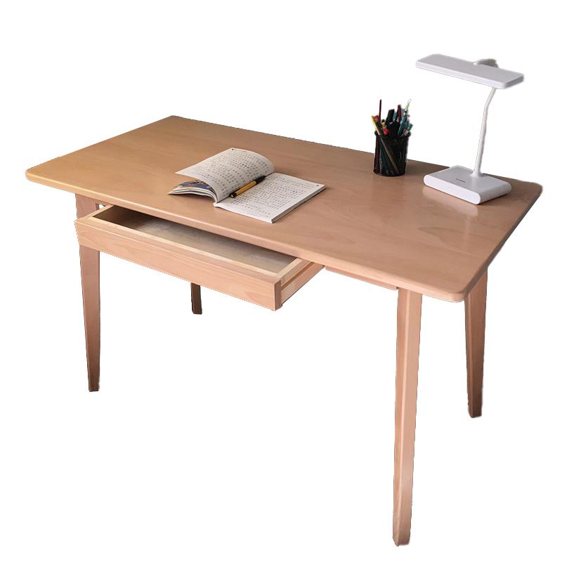 Light Wood Kids Desk Writing Desks with Drawer for Reading Room