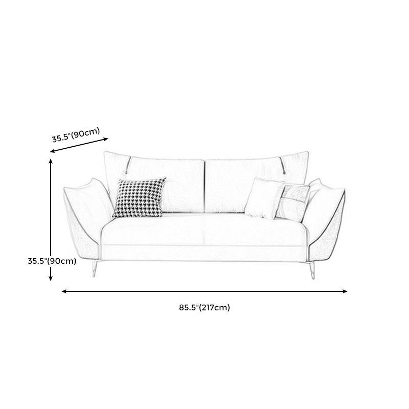 Scandinavian Beige Upholstery Sofa for Apartment and Living Room