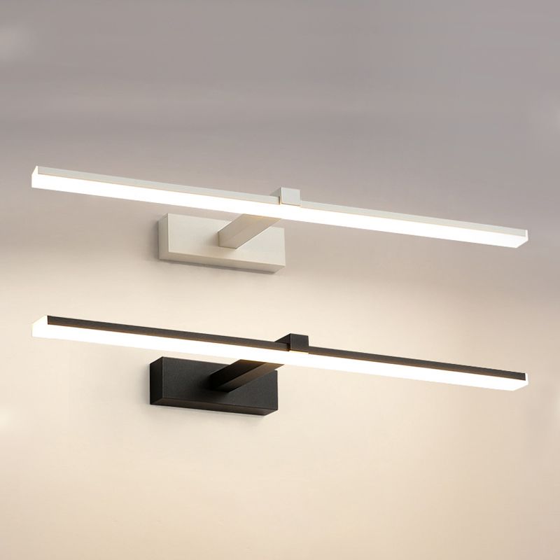 Metal Linear Shade Wall Lighting Modern Style 1-Light Mirror Wall Mount Light Fixture