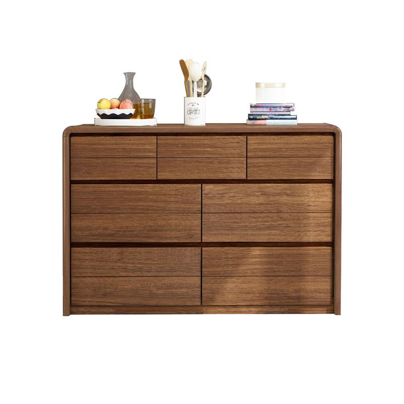 Wooden Brown Storage Chest Modern Style Storage Chest Dresser with Drawers