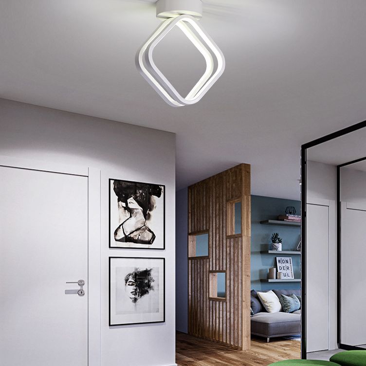 Halo Ring Hallway Ceiling Mounted Light Aluminium 1 Head Modern Flush Light Fixture