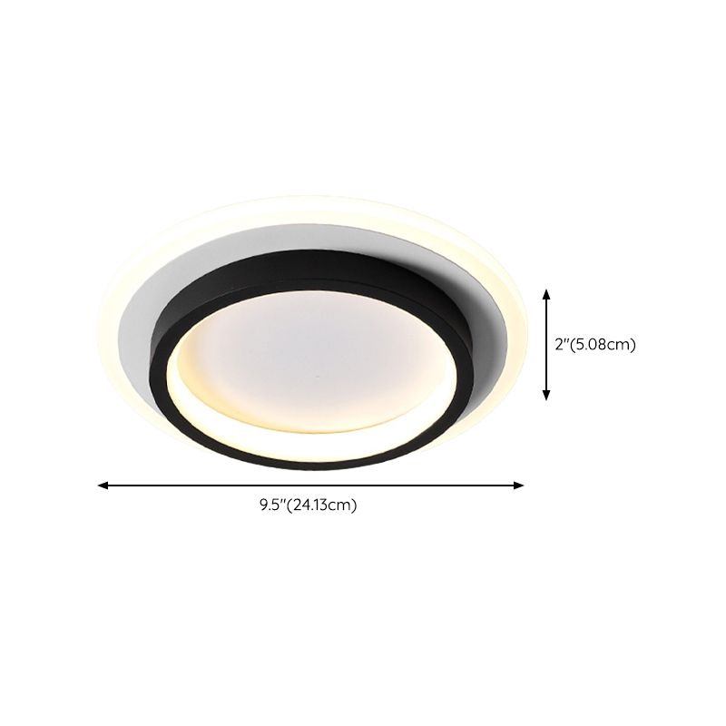 Modern LED Flush Mount Lighting Black Ceiling Light for Foyer Home