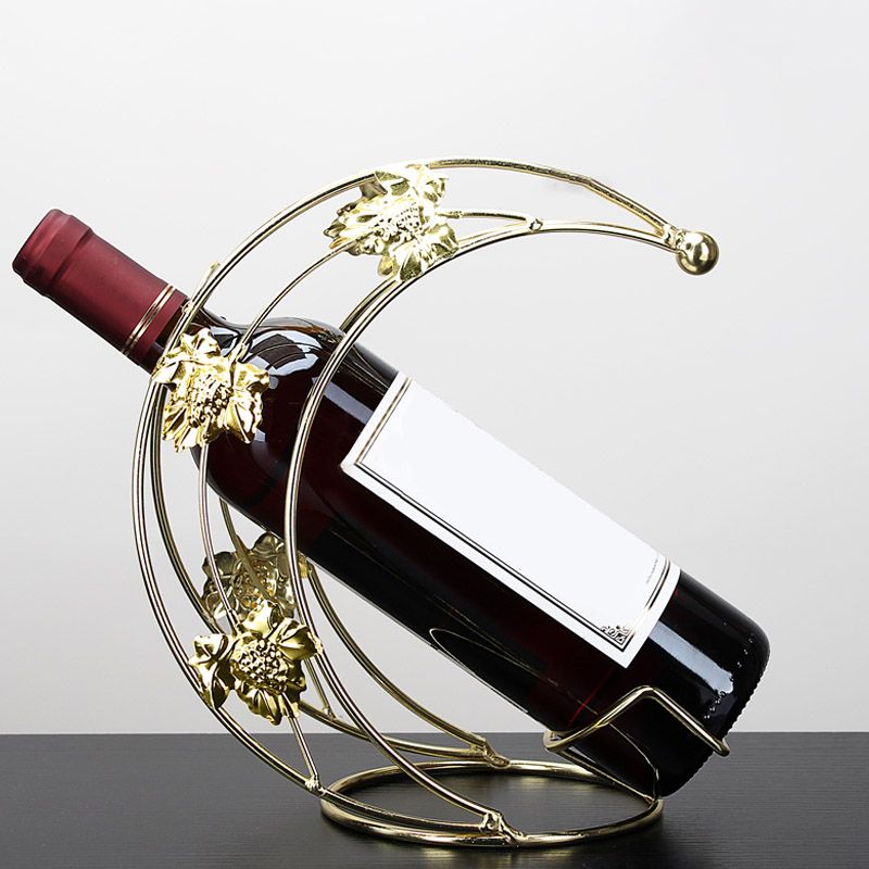 Glam Style Countertop Wine Rack Metal Wine Bottle Rack for Living Room