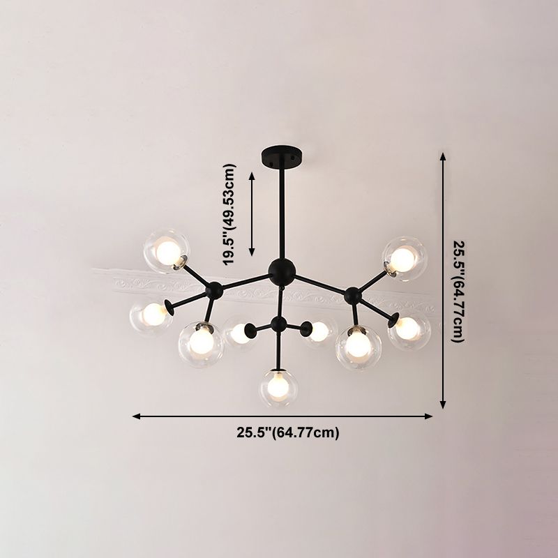 Luminaires de lustre en métal noir