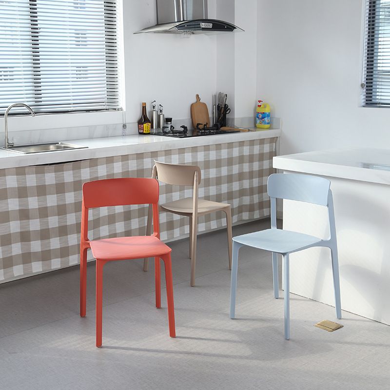 Modern Style Stackable Plastic Chair Open Back Dining Side Chair