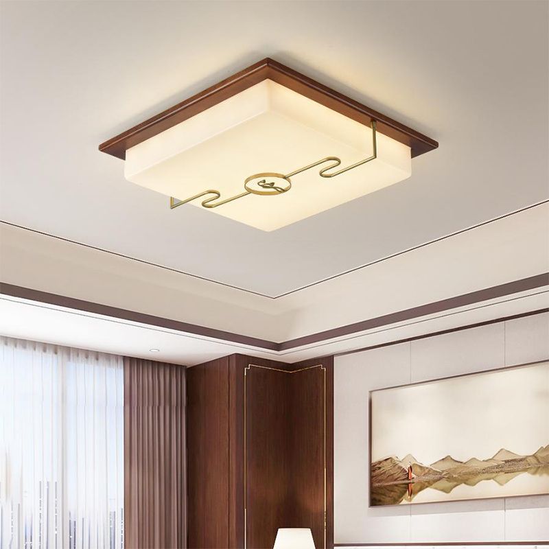 Modern Ceiling Lighting Wooden LED Flush Mount Fixture for Living Room