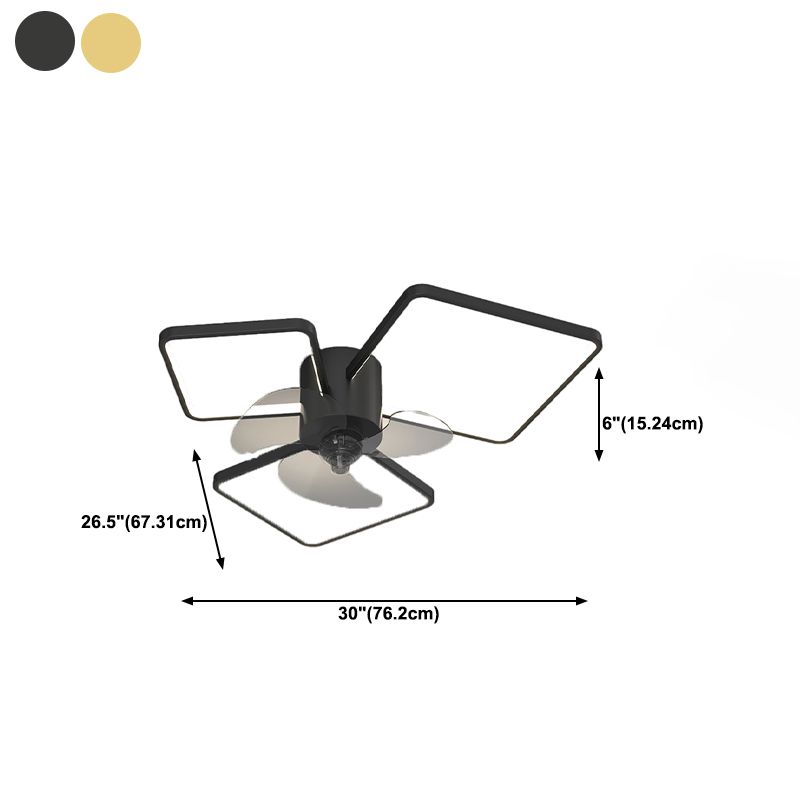 Metal Ceiling Fan Light Modern Style Ceiling Fan Lighting for Living Room