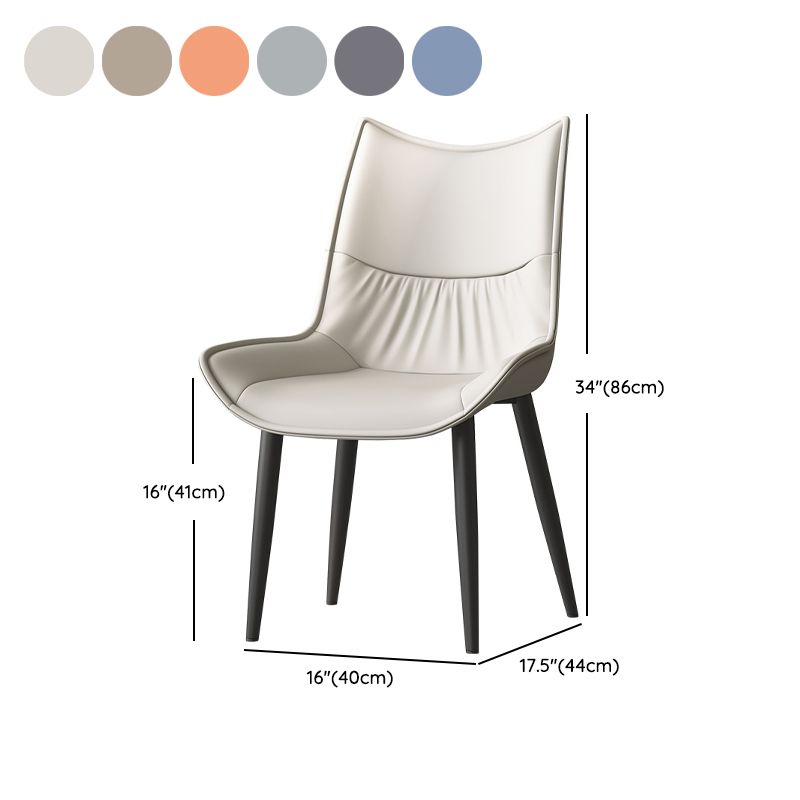 Contemporary Style Leather Dining Side Chair for Living Room