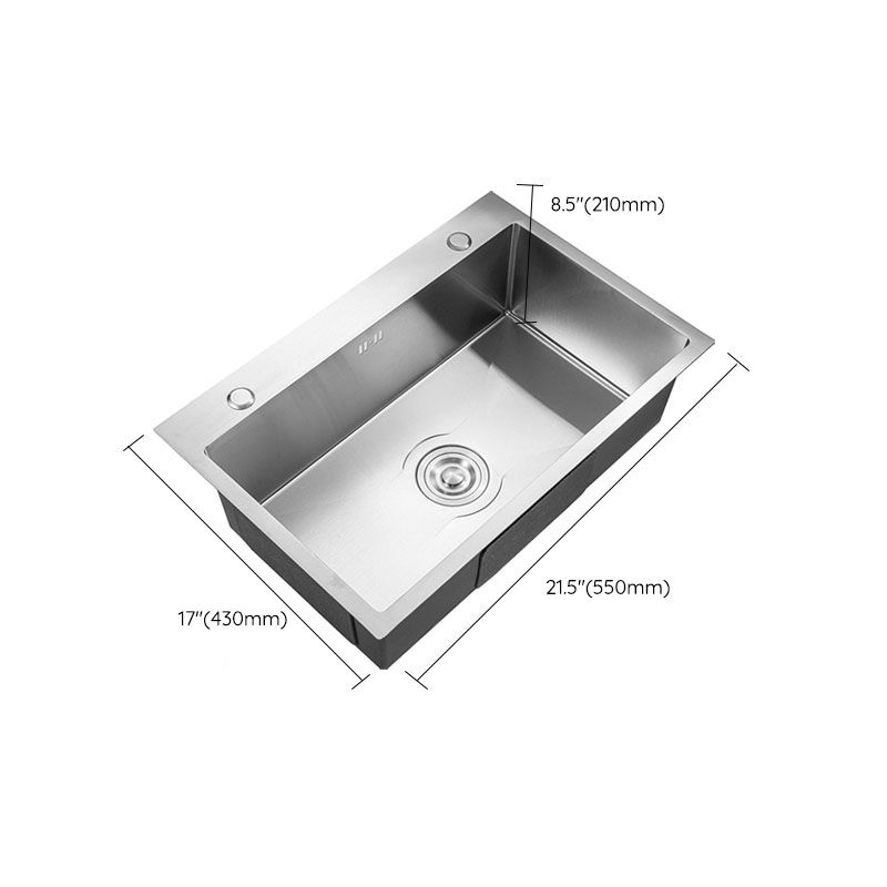 Modern Kitchen Sink Stainless Steel with Basket Strainer and Drain Assembly Sink