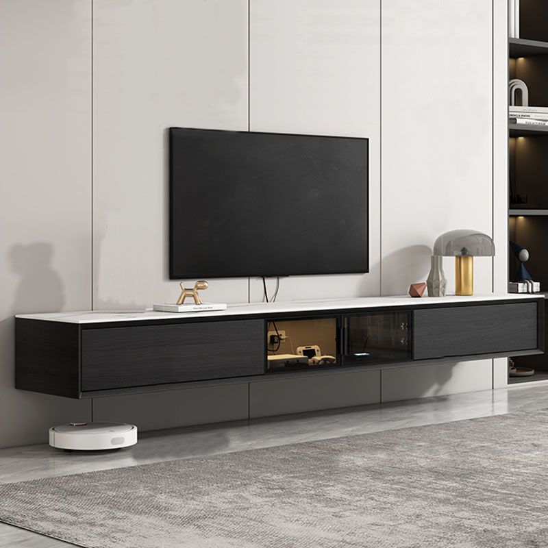 Floating TV Media Stand with Drawers Contemporary TV Console