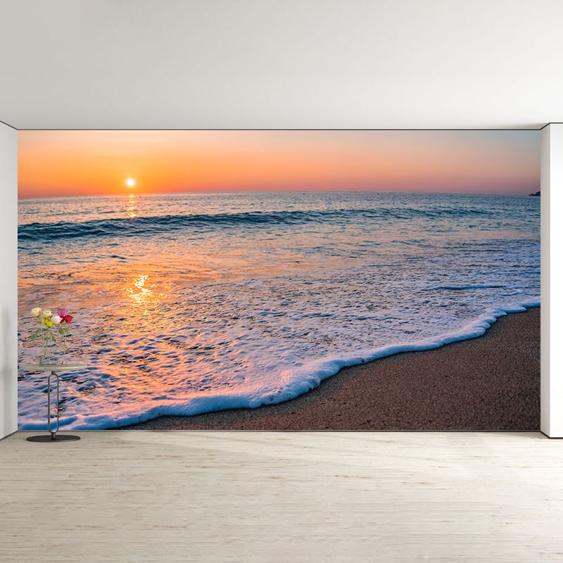 Sandy Beach Coast Wallpaper Mural Contemporary Wall Covering for Sleeping Room