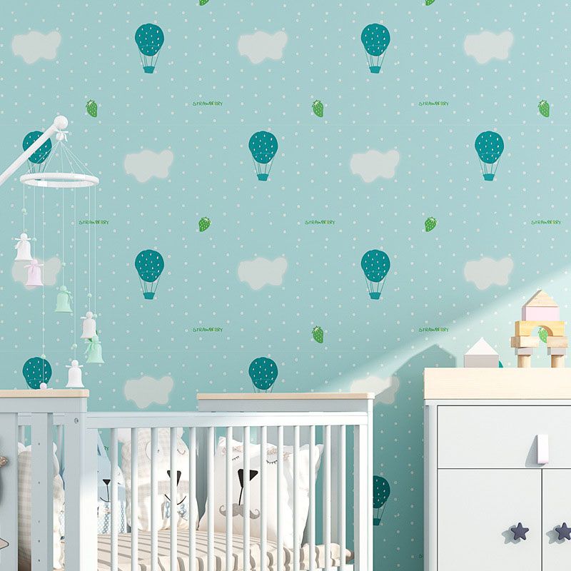 Fire Balloon Wall Art in Soft Color Vinyl Wallpaper for Kid's Bedroom, Self-Adhesive, 64.6 sq ft.