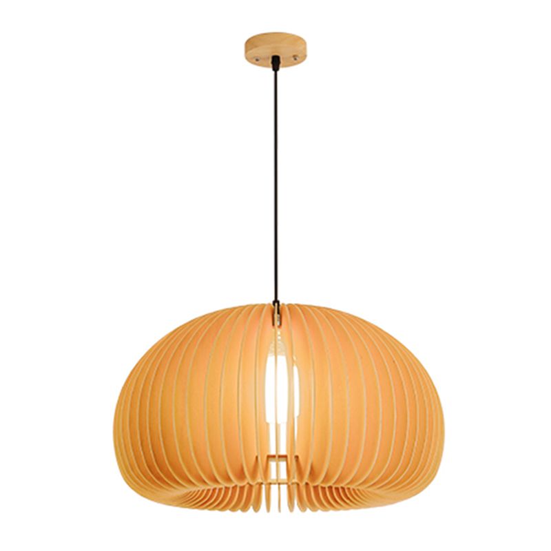 Style géométrique de style moderne Bois pendentif 1 lampe à suspension légère pour salle à manger