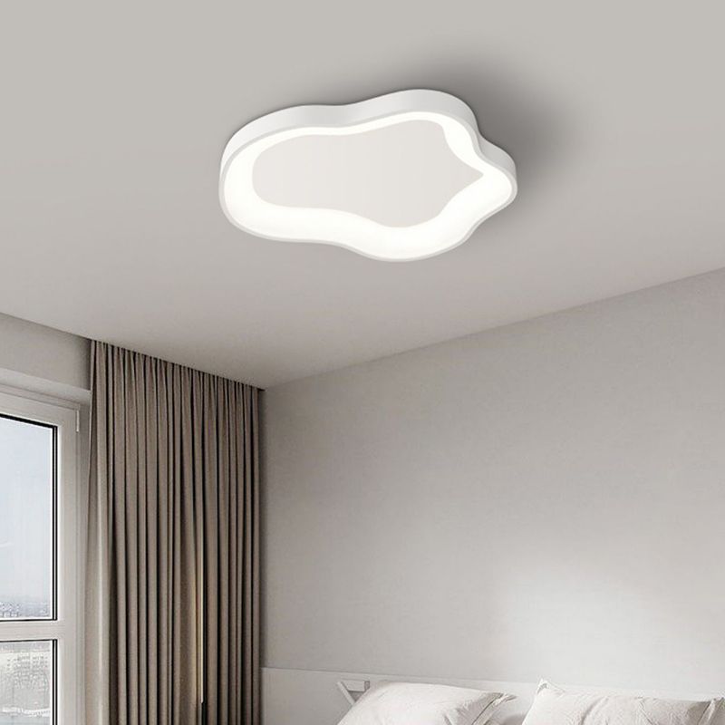 White Ceiling Light Fixture Nordic Cloud LED Flush Mount for Bedroom