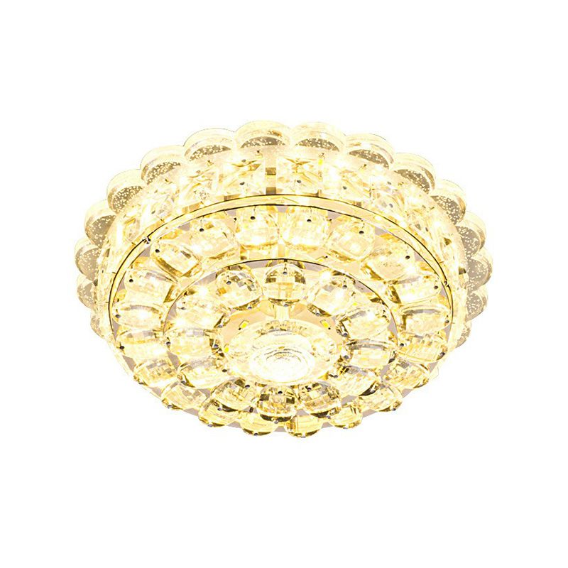 Crystal Round Flush Light Artistic Clear LED Flush Ceiling Light Fixture for Entryway