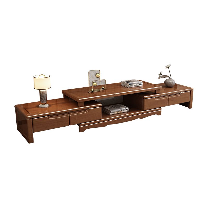 Solid Wood TV Stand Modern Adjustable TV Stand Console with Drawers