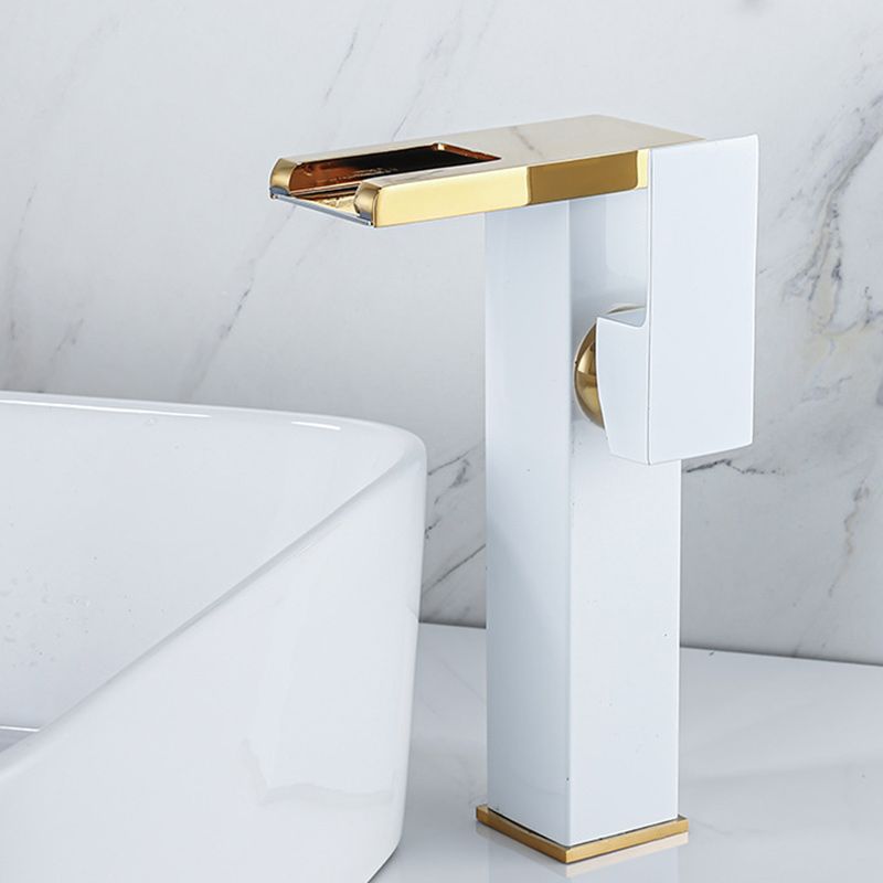 Contemporary Sink Faucet Solid Color Low Arc Bathroom Vessel Faucet