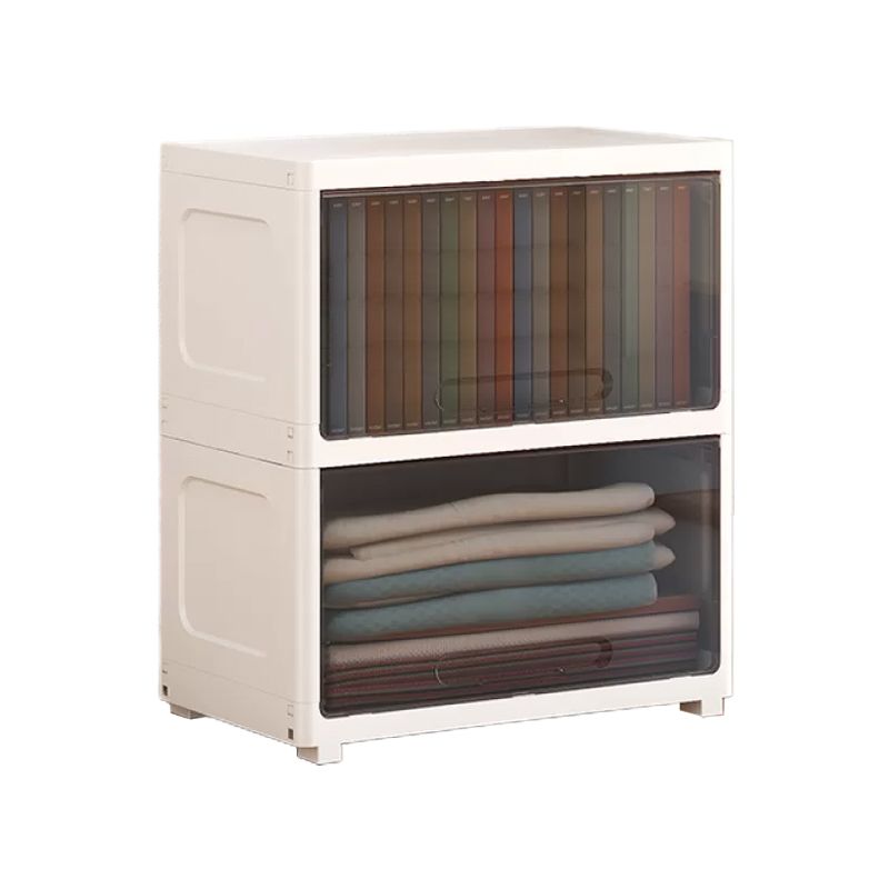 Contemporary Wardrobe Closet Plastic Kid's Wardrobe with Flap Drawers