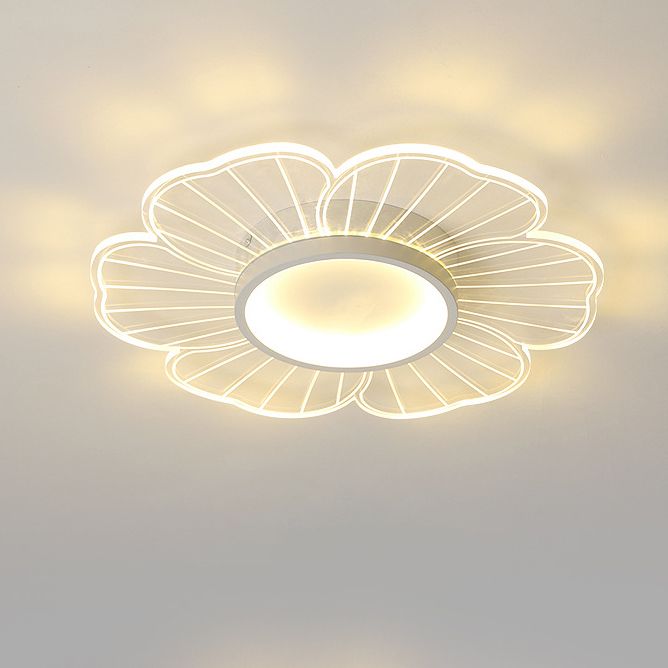 Transparent Stripe Flush Ceiling Light Acrylic LED Flower Ceiling Light Fixture for Bedroom