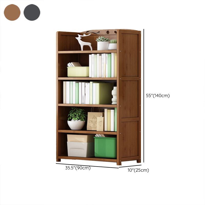 Vertical Contemporary Bamboo Bookcase Open Back Bookshelf for Office