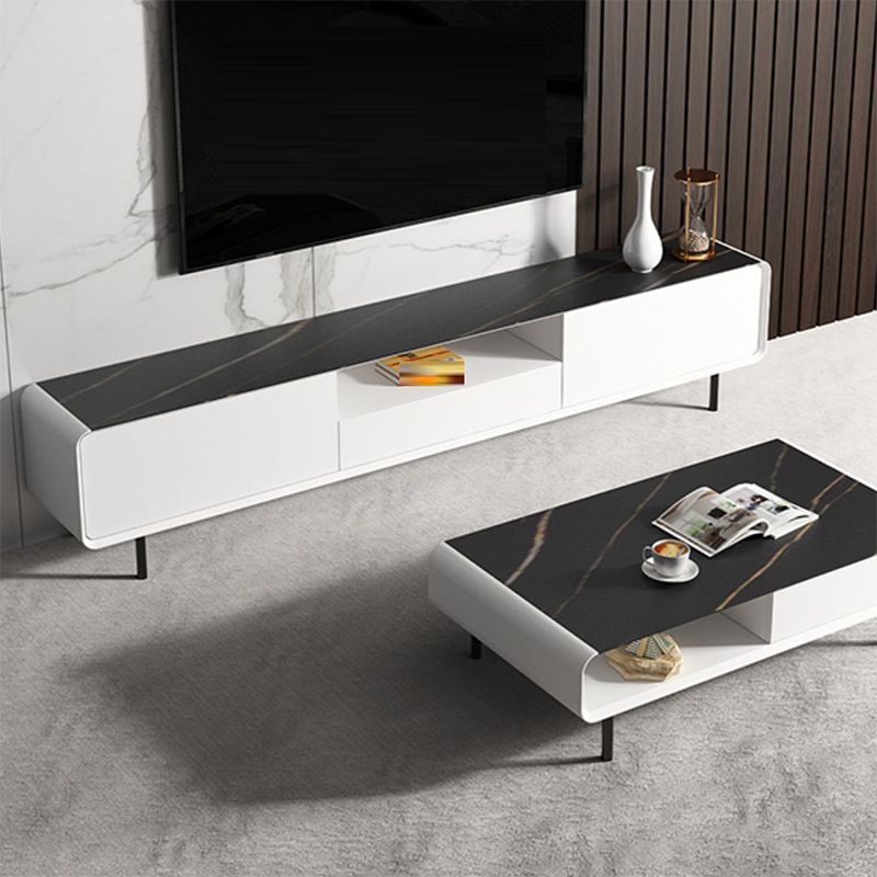 Stone TV Media Console Modern TV Media Stand for Living Room