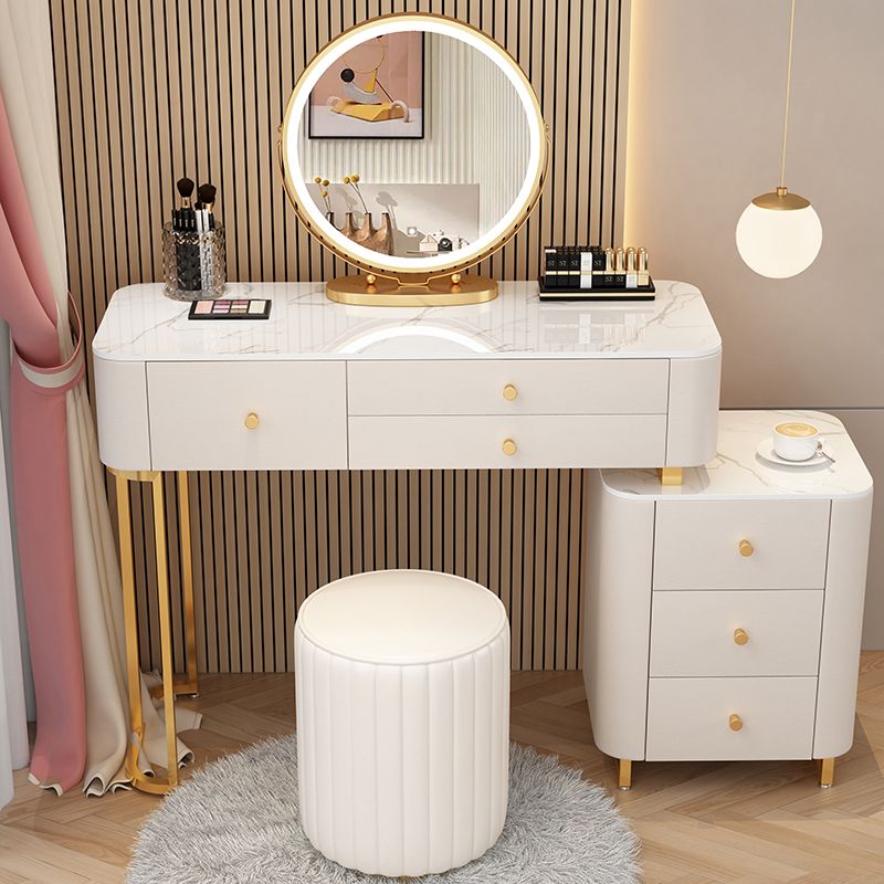 Glam Stone Bedroom Vanity Desk 6 Drawer Vanity Dressing Table