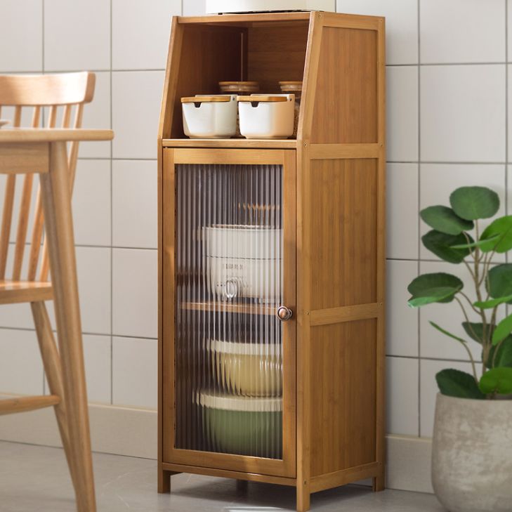 Contemporary Sideboard Cabinet Bamboo Sideboard Table with Doors for Kitchen