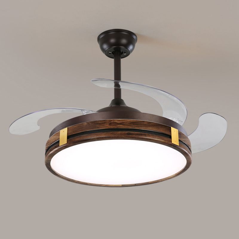 Nordic Household Ceiling Fan Light Fixture Wooden LED Ceiling Lamp for Bedroom