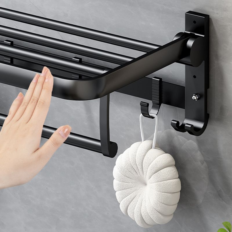 Classic Bath Hardware Set in Aluminum Black Finish Robe Hooks/ Towel Bar