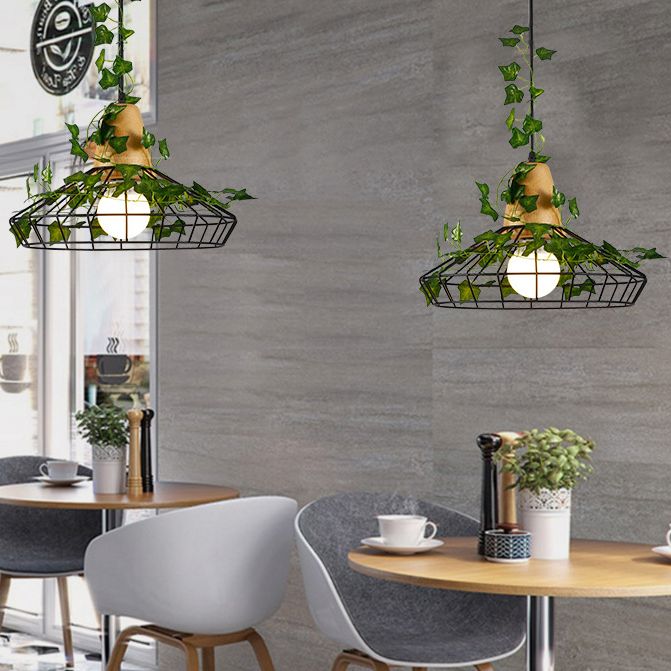 Shaded Hanging Pendant Light Loft Style Metal Pendant Lighting Fixture for Restaurant