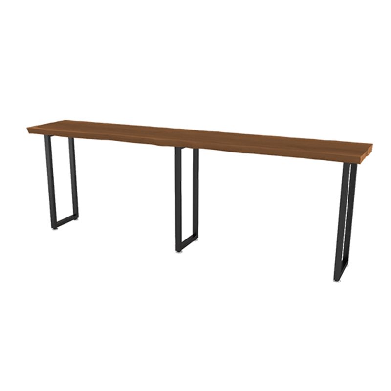 Modern Wood and Metal Bistro Accent Dining Table Sled Indoor Patio Bar Table