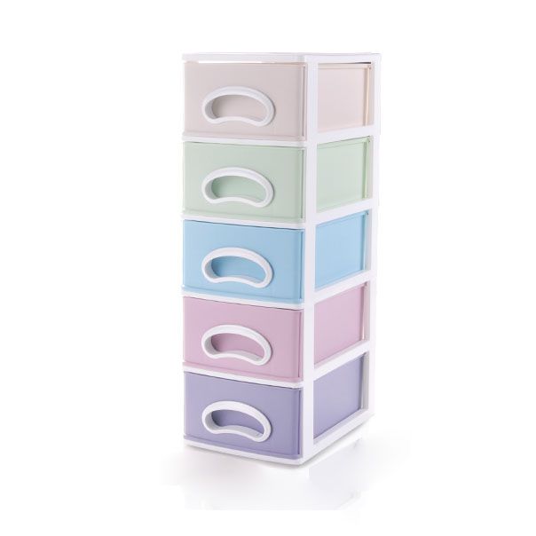 Color Block File Cabinet Drawers Vertical Plastic Filing Cabinet