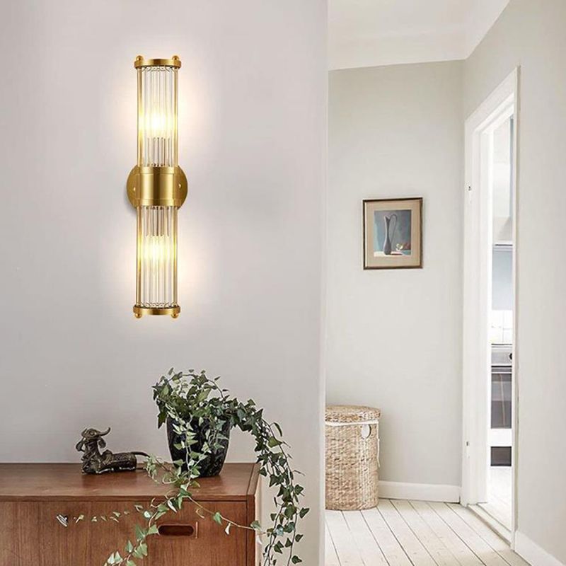 Gold 1 / 2 - Light Bathroom Vanity Lighting Iron and Glass Bath Sconce