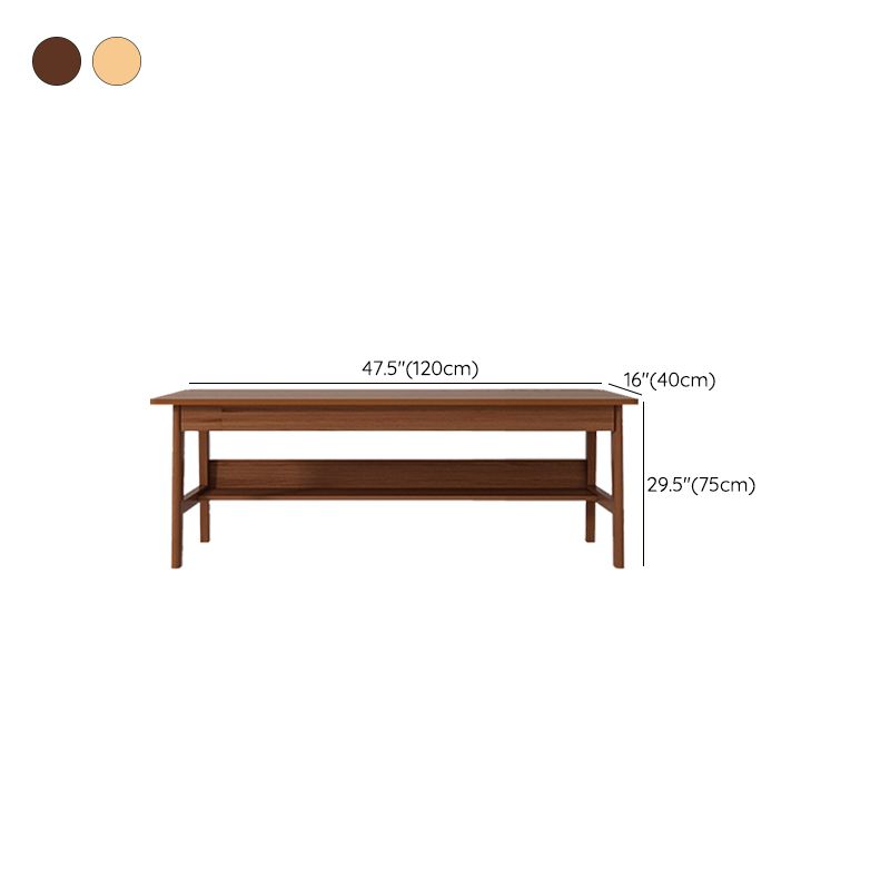 Contemporary Engineered Wood Writing Desk H-Shape Office Desk with Wood Legs