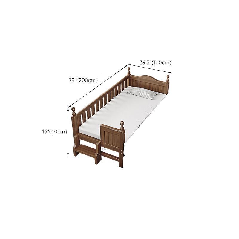 Traditional Convertible Crib Medium Wood Nursery Bed with Guardrail