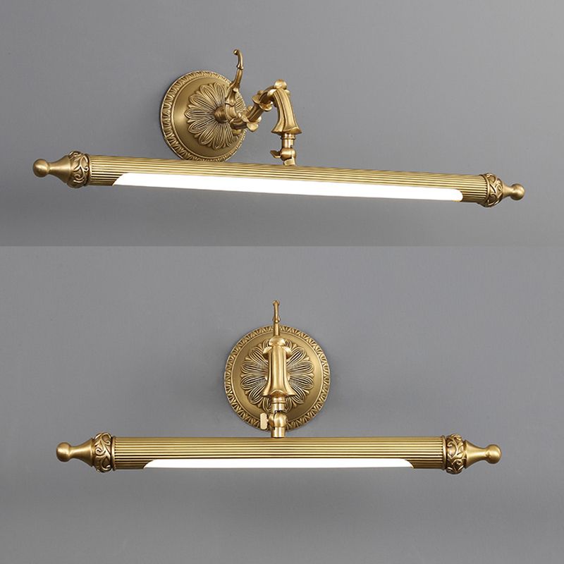 28" Wide Traditional Style LED Vanity Mirror Light Antique Brass Long-strip Wall Lamp for Bathroom