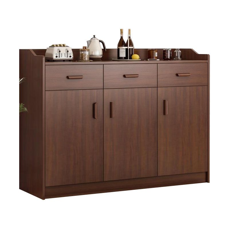 Glam Style Dining Buffet Wood Buffet Server with Drawers and Cabinets