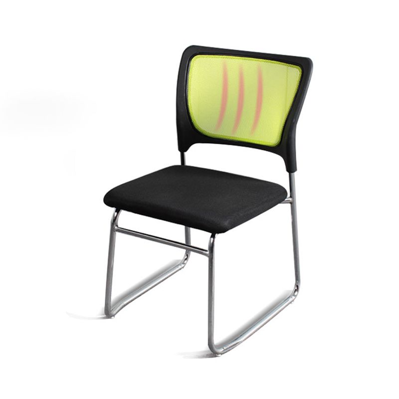 Modern Green Metal Desk Chair with Mid Back Home Office Chair