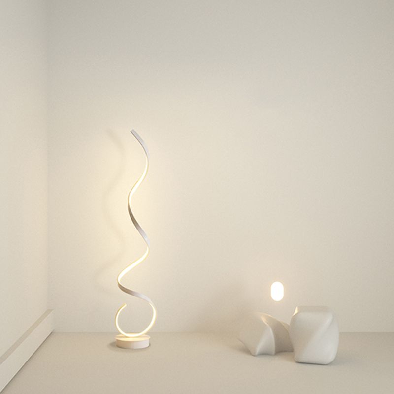 Modern Style Strip Shape Floor Light 1 Light Floor Standing Light with Silicone Shade