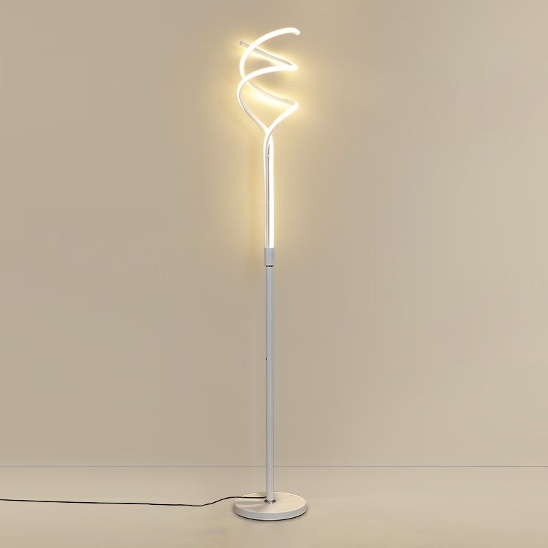 Éclairage de sol en forme de bande de style moderne métal 2 lampadaire léger pour chambre à coucher