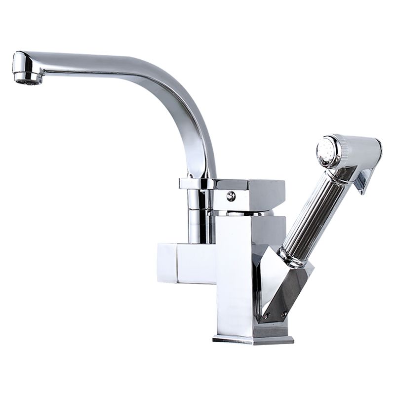 Metal Standard Kitchen Faucet Modern Style Kitchen Faucet with Pull out Sprayer