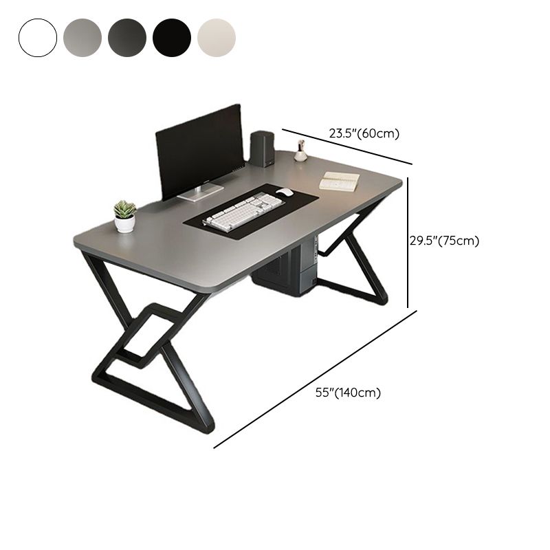 23.62" W Modern Office Desk Antique Finish Computer Desk with Metal Legs