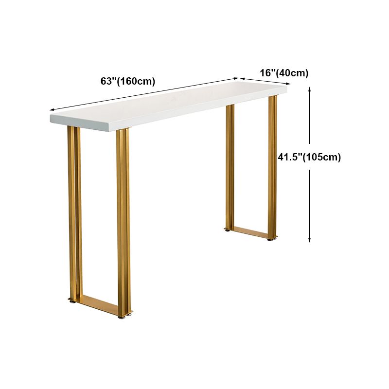 Glam Wood Counter Table with Rectangle Table Top Sled Table - 41.3" H