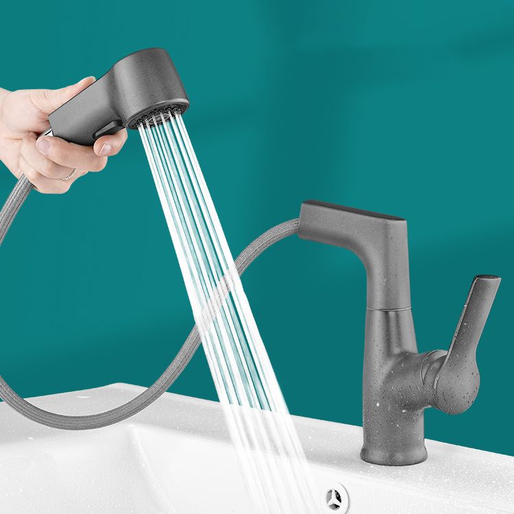 Modern Low Arc Sink Faucet with Single Handle Bathroom Lifting Faucet