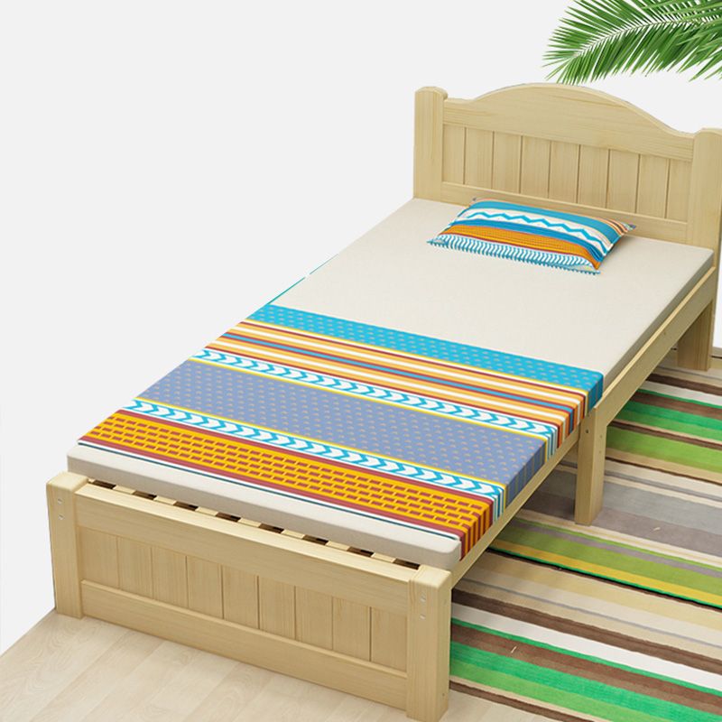 Natural Solid Wood Daybed Convertible Kids Bed with Headboard